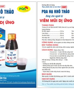 Hướng dẫn sử dụng PQA Hạ Khô Thảo
