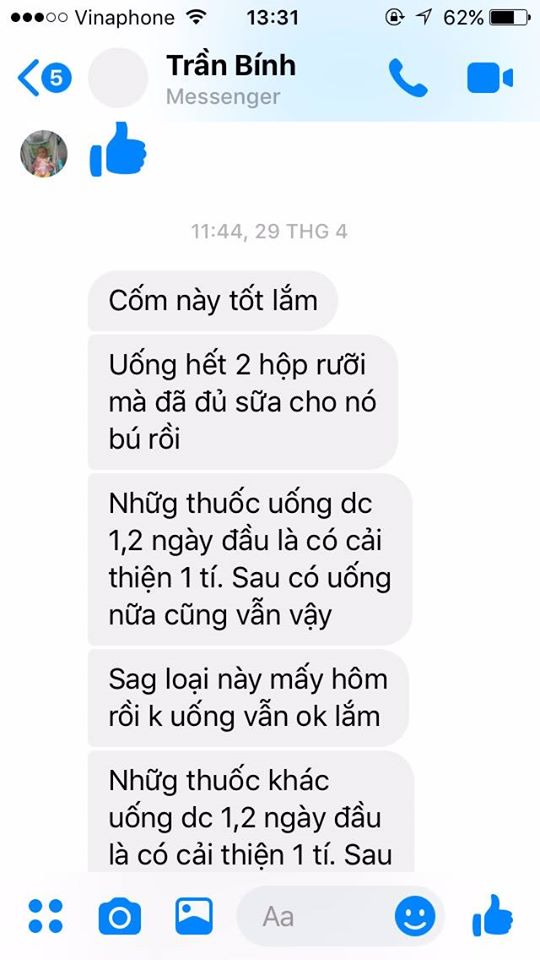 pqa cốm lợi sữa có tốt không