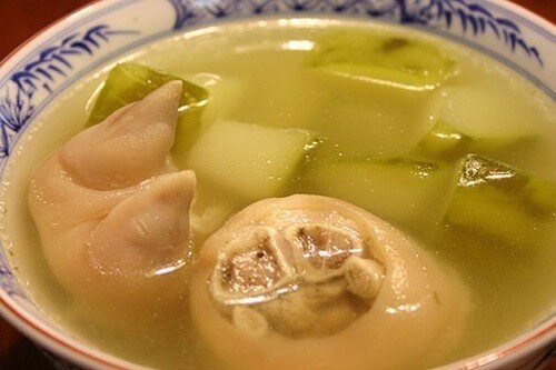 đu đủ hầm móng giò lợi sữa